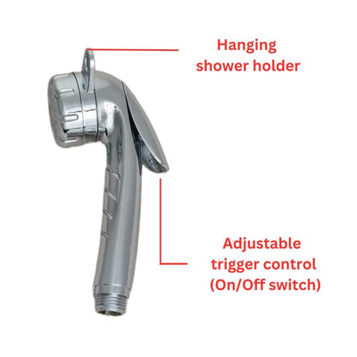 Chrome Trigger Shower Head On/Off Control & Constant Water Flow