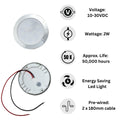 LED 12V 24V Spot Lights Chrome Surface Mounted Downlights Dimmable IP66 Pack of 4