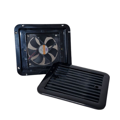 12V Exhaust Air Vent Side Ventilation Fan Black 205 x 185mm