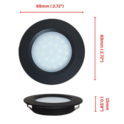 LED 12V Spot Light Touch Switch Dimmable Caravan Motorhome Boat Black Downlight