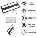 LED Ceiling Panel Light 12V 24V Black Touch Switch Dimmable Caravan Campervan Boat