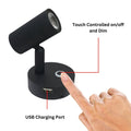 LED Reading Light 12V 24V Black Spotlight Touch Controlled with USB