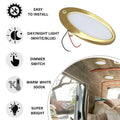 LED Ceiling Light 12V 24V Dimmable 6W Touch Switch Gold Panel Lamp