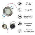 4 x LED Spot Light 12V Tilting Lens 3W Dimmable 6000k Directional Recessed Downlight