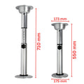 Adjustable Pedestal Table Leg Kit 550 - 710mm Chrome