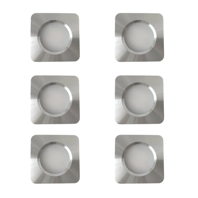 pack of 6 LED 12V 24V Spot Lights Chrome Recessed Square Downlights