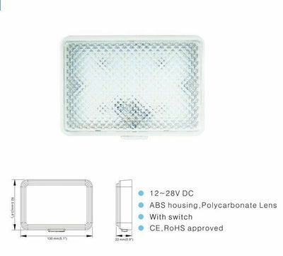 LED Ceiling Light 12V 24V 36SMD Lamp On/Off/Door Switch
