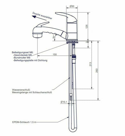 Comet Roma Caravan Shower Mixer Water Tap Micro Switch Pull Out Trigger Head